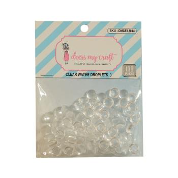 Dress My Craft - Streuteile Wassertropfen "Clear Water 3" Droplets 100 Stück