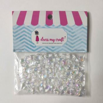 Dress My Craft - Streuteile Wassertropfen "Heart Rainbow" Droplets 8g