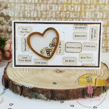 Dress My Craft - Pailetten - Streuteile "Golden Heart" Sequins Mix 8g