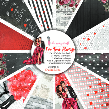 Dress My Craft - Designpapier "For You Always" Paper Pack 12x12 Inch - 24 Bogen