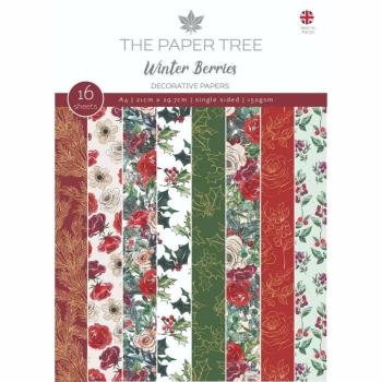 The Paper Tree - Designpapier "Winter Berries" Paper Pack A4 - 16 Bogen