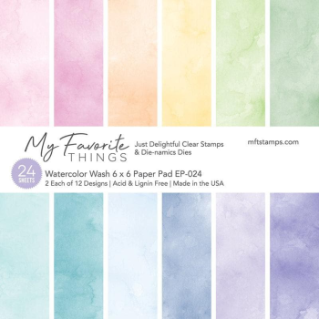 My Favorite Things - Designpapier "Watercolor Wash" Paper Pad 6x6 Inch - 24 Bogen