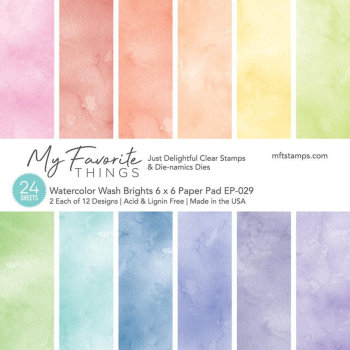 My Favorite Things - Designpapier "Watercolor Wash Brights" Paper Pad 6x6 Inch - 24 Bogen