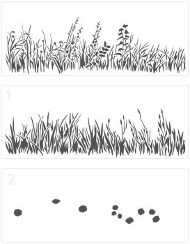 The Crafters Workshop - Slimline Layered Schablone 8x11 Inch "Grasses" Stencil