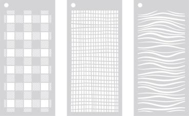 Crafters Companion - Schablone "Textile Trio " Stencil