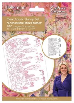 Crafters Companion - Stempelset "Enchanting Floral Feather" Clear Stamps
