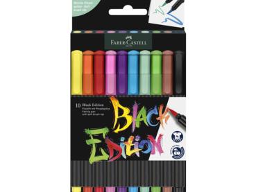 Faber Castell "Black Edition Brushpen Set" 10 Filzstifte mit Pinselspitze