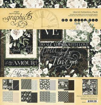 Graphic 45 - Designpapier "P.S. I Love You" Collection Pack 12x12 Inch - 16 Bogen