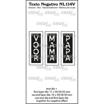 Crealies - Stanzschablone "Voor Mama Papa" Texto Negativo Dies