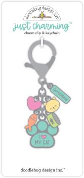 Doodlebug Design - Schlüsselanhänger "I Love My Cat" Clip & Keychain