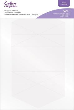 Crafters Companion - vorgestanzte Kartenrohlinge "Double Diamond Fan Fold Card" Die-Cut Card Bases & Envelopes