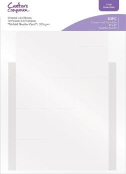 Crafters Companion - vorgestanzte Kartenrohlinge "Tri-fold Shutter Card" Die-Cut Card Bases & Envelopes