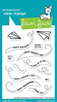 Lawn Fawn - Stempelset "Just Plane Awesome Sentiment Trails" Clear Stamps