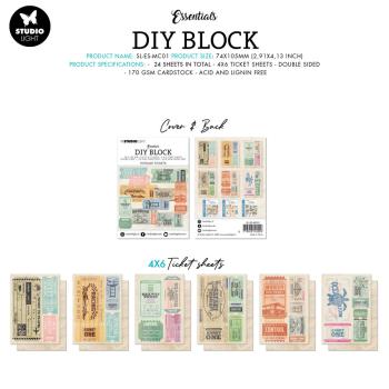 Studio Light - Tickets DIY Block Mini 7,4x10,5 cm "Vintage" 24 Bogen