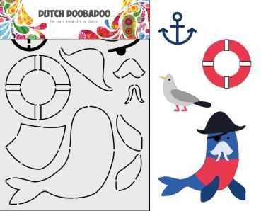 Dutch Doobadoo - Stencil - Dutch Card Art Build Up -" Sea Lion "- Stencil A5 - Schablone