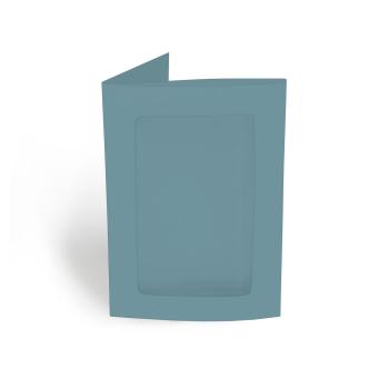 Passepartoutkarte rechteck 3-Fach DIN B6 in petrol