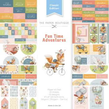 The Paper Boutique - Designpapier "Fun Time Adventures" Paper Kit 8x8 Inch - 20 Bogen