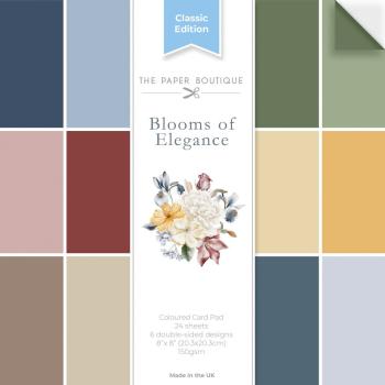 The Paper Boutique - Cardstock "Blooms of Elegance " Coloured Paper 8x8 Inch - 24 Bogen