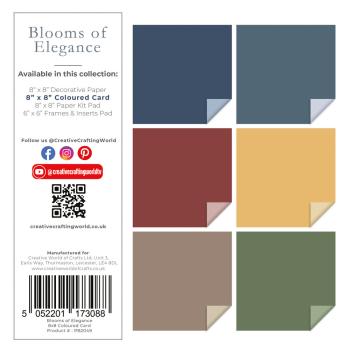 The Paper Boutique - Cardstock "Blooms of Elegance " Coloured Paper 8x8 Inch - 24 Bogen