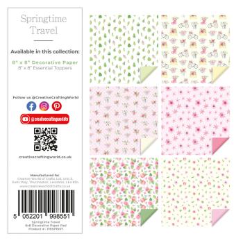 The Paper Boutique - Designpapier "Springtime Travel" Decorative Paper 8x8 Inch - 36 Bogen