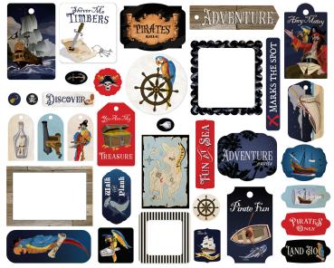 Carta Bella - Stanzteile & Anhänger "Pirates" Ephemera Frames & Tags