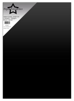 Paper Favourites - Spiegelkarton "Black Velvet" Mirror Card Matte A4 - 5 Bogen