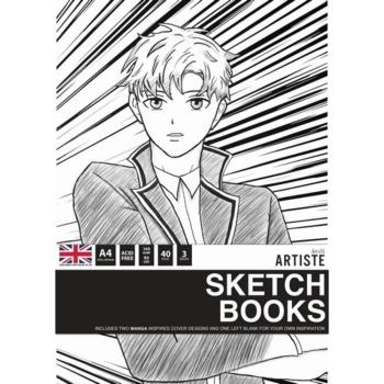 Docrafts - Skizzenbuch "Manga" Artiste Sketchbooks A4 - 3-teiliges Set je 40 Seiten