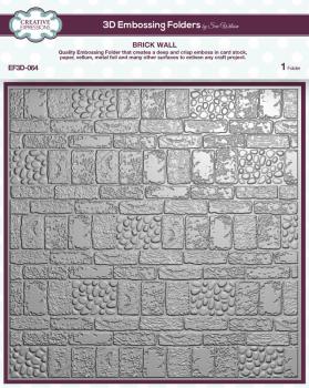 Creative Expressions - 3D Embossingfolder 8x8 "Brick Wall" Prägefolder Design by Sue Wilson