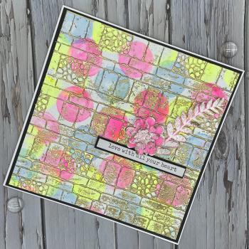 Creative Expressions - 3D Embossingfolder 8x8 "Brick Wall" Prägefolder Design by Sue Wilson