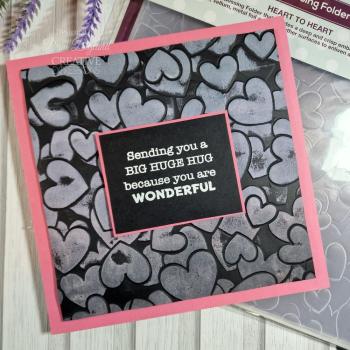 Creative Expressions - 3D Embossingfolder 8x8 Inch "Heart To Heart" Prägefolder Design by Sue Wilson