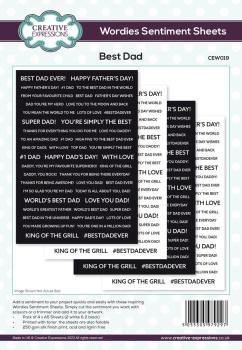 Creative Expressions - Embellishment "Best Dad" Wordies Sentiment Sheets 6x8 Inch
