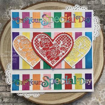 Creative Expressions - Stanzschablone "Shadowed Sentiments On Your Special Day" Craft Dies Design by Sue Wilson