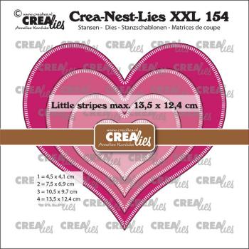 Crealies - Stanzschablone "Hearts With Little Stripes" Crea-Nest-Lies XXL Dies