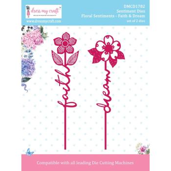 Dress My Craft - Stanzschablone "Floral Sentiments Faith & Dream" Dies, blumen