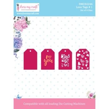 Dress My Craft - Stanzschablone "Love Tags # 1" Dies