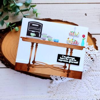 Picket Fence Studios - Stanzschablone "Espresso Bar Table" Dies 4x6 Inch