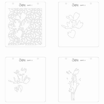 Sizzix - Schablone "Geo Flowers" Layered Stencil Design by Olivia Rose