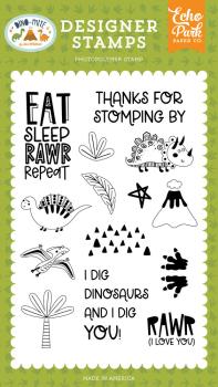 Echo Park - Stempelset "Eat Sleep Rawr" Clear Stamps