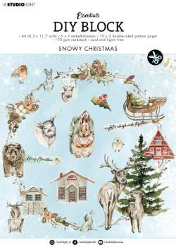 Studio Light - Designpapier - Stanzteile "Snowy Christmas " DIY Block A4 - 20 Bogen