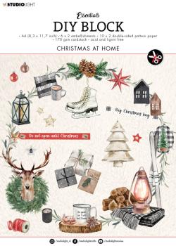 Studio Light - Designpapier - Stanzteile "Christmas At Home " DIY Block A4 - 20 Bogen