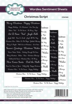 Creative Expressions - Embellishment "Christmas Script" Wordies Sentiment Sheets 6x8 Inch