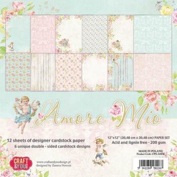 Craft & You Design - Designpapier "Amore Mio" Paper Pad 12x12 Inch - 12 Bogen