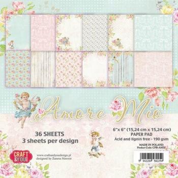 Craft & You Design - Designpapier "Amore Mio" Paper Pad 6x6 Inch - 36 Bogen