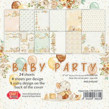 Craft & You Design - Designpapier "Baby Party" Paper Pad 6x6 Inch - 24 Bogen