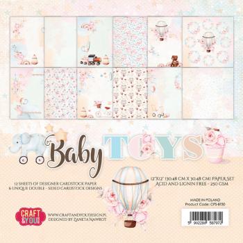 Craft & You Design - Designpapier "Baby Toys" Paper Pad 12x12 Inch - 12 Bogen