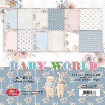 Craft & You Design - Designpapier "Baby World" Paper Pad 6x6 Inch - 36 Bogen