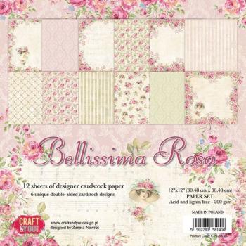 Craft & You Design - Designpapier "Bellissima Rosa" Paper Pad 12x12 Inch - 12 Bogen