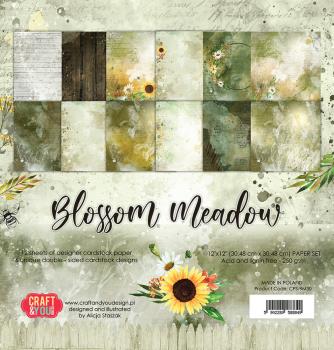 Craft & You Design - Designpapier "Blossom Meadow" Paper Pad 12x12 Inch - 12 Bogen