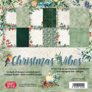 Craft & You Design - Designpapier "Christmas Vibes" Paper Pad 12x12 Inch - 12 Bogen