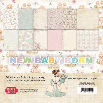 Craft & You Design - Designpapier "New Baby Born" Paper Pad 6x6 Inch - 36 Bogen